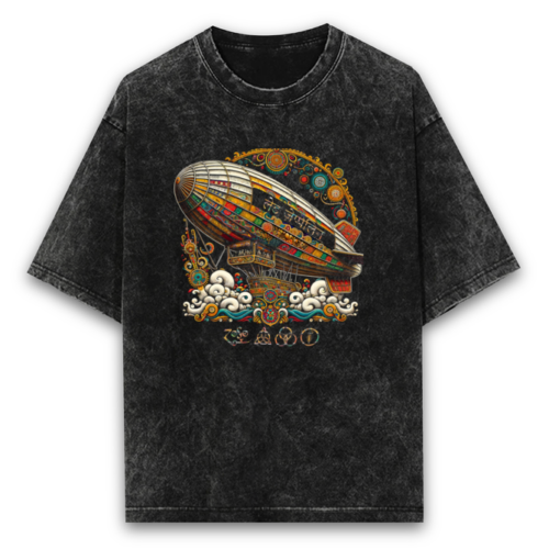 led zeppelin acid wash oversized t shirt