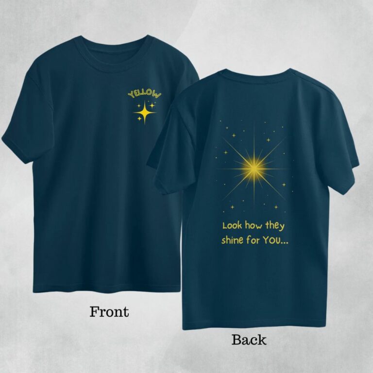 coldplay oversized t shirt (both sides) | yellow