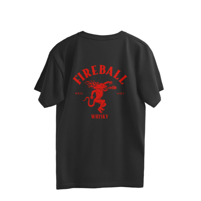 fireball whiskey oversized t shirt (both sides printed)