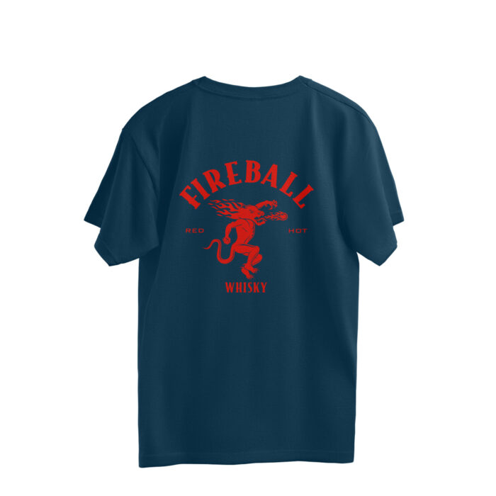fireball whiskey oversized t shirt (both sides printed)