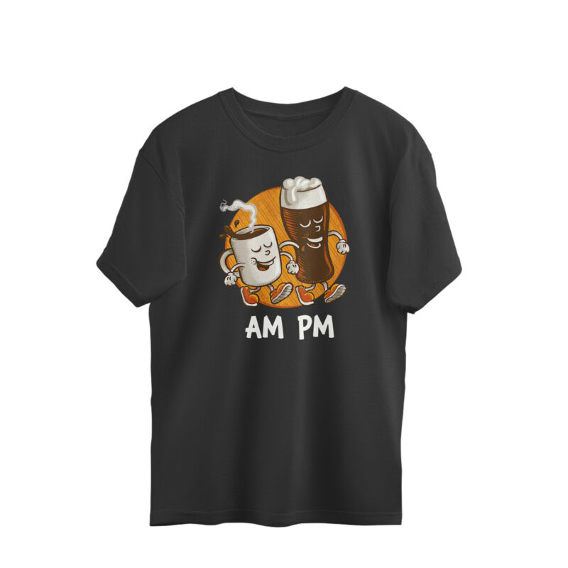 coffee beer oversized t shirt am pm