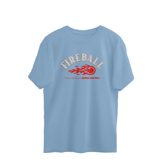 fireball whiskey oversized t shirt (both sides printed)