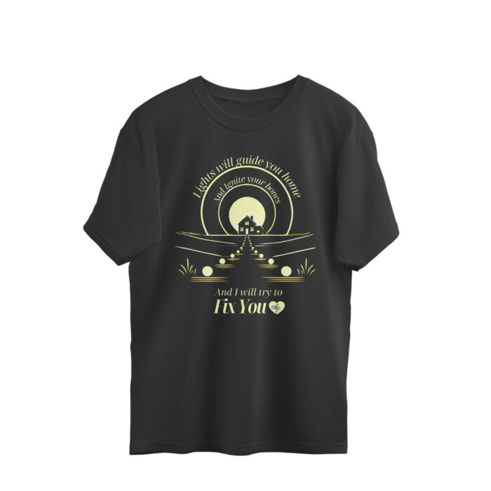 colplay oversized t shirt | fix you lyrical