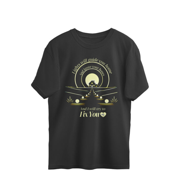 colplay oversized t shirt | fix you lyrical