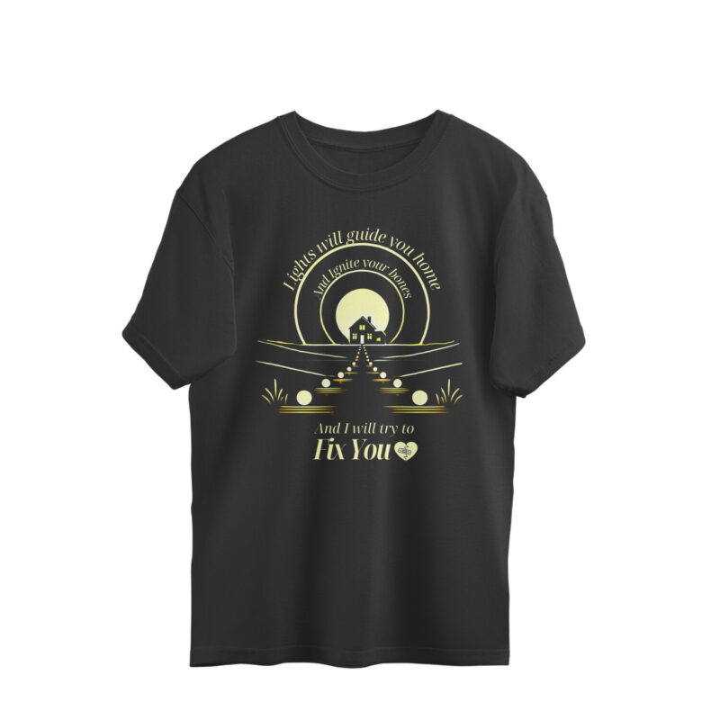 colplay oversized t shirt | fix you lyrical