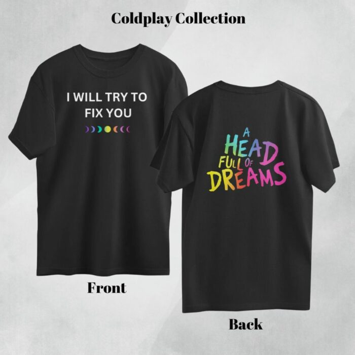 coldplay oversized t shirt | fix you head full of
