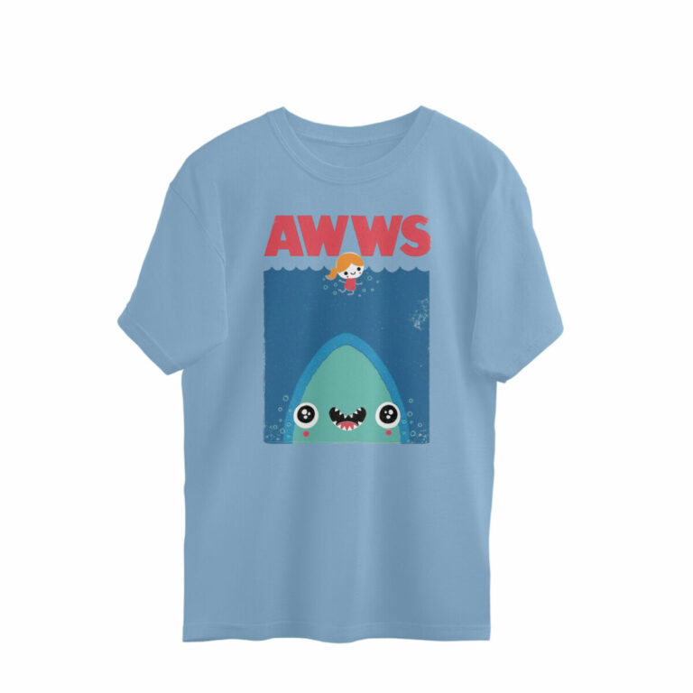 jaws movie funny oversized t shirt awws