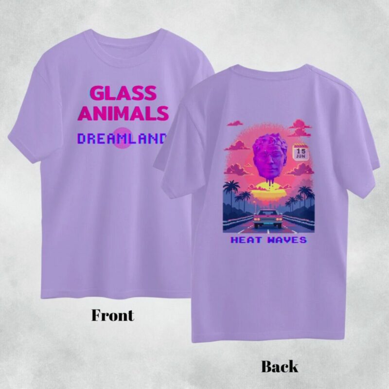 glass animals oversized t shirt | heat waves retro game