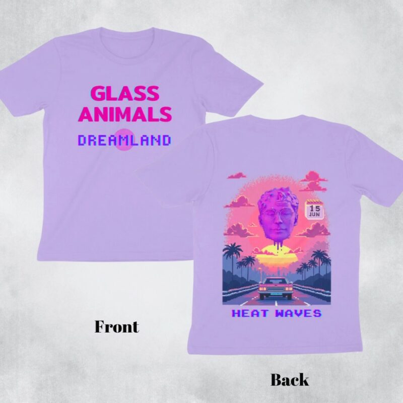 glass animals t shirt |heat waves retro game