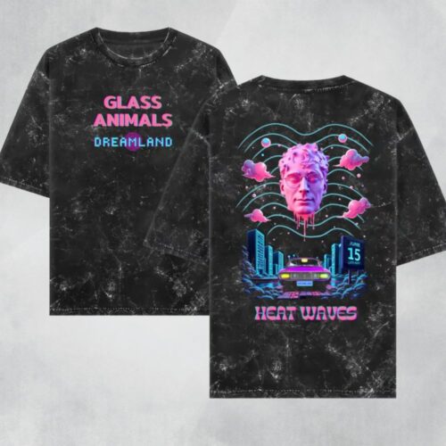 glass animals acid wash oversized t shirt heat waves