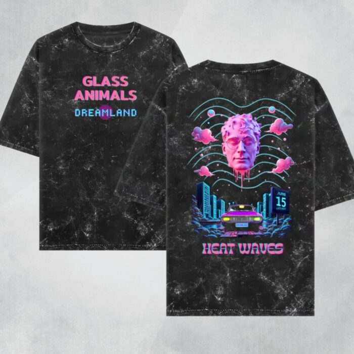 glass animals acid wash oversized t shirt heat waves