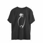 metal pin oversized t shirt skull art