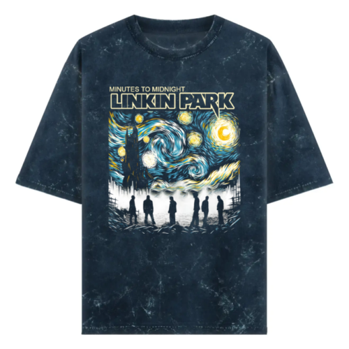 linkin park acid wash oversized t shirt | minutes to starry night
