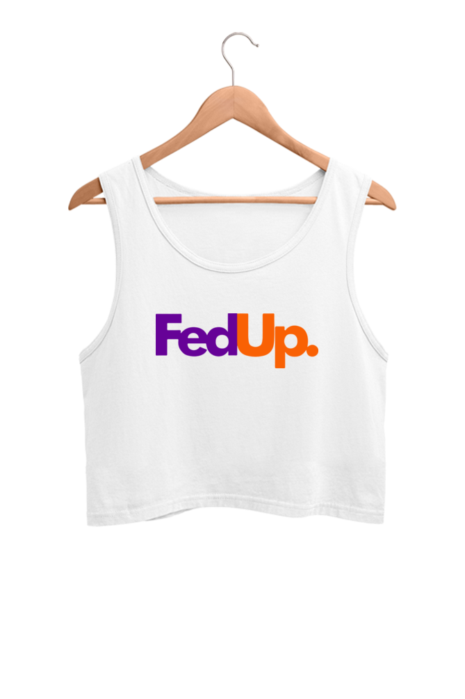 twisted logo crop tank fed up