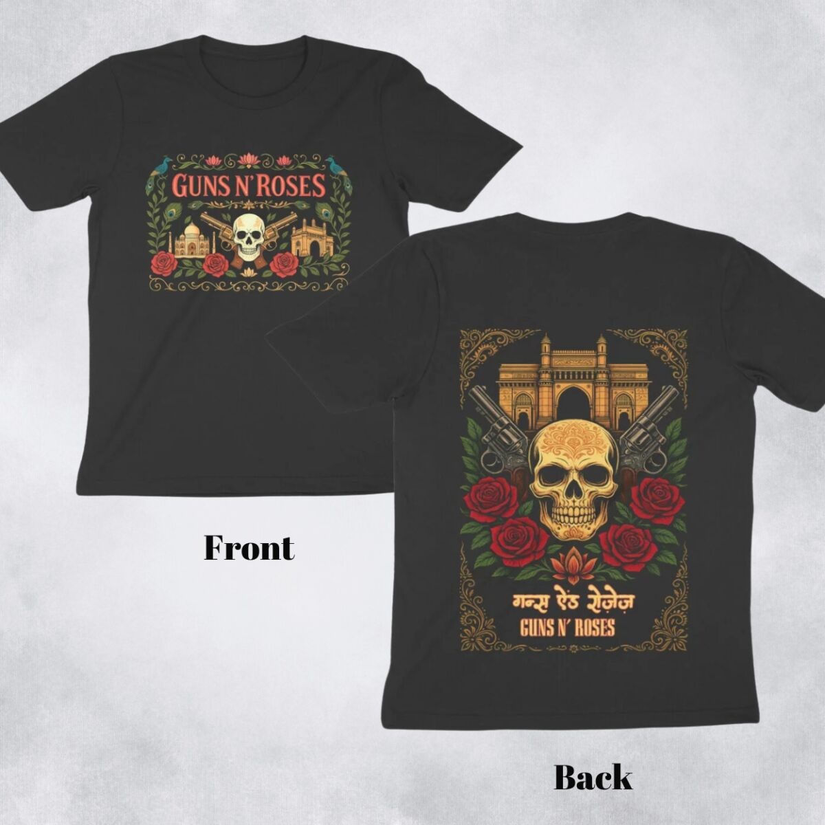guns n roses t shirt (both sides) | indian art guns n roses t shirt (both sides) | indian art