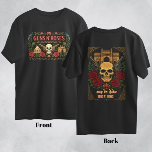 guns n' roses oversized t shirt (both sides) indian art