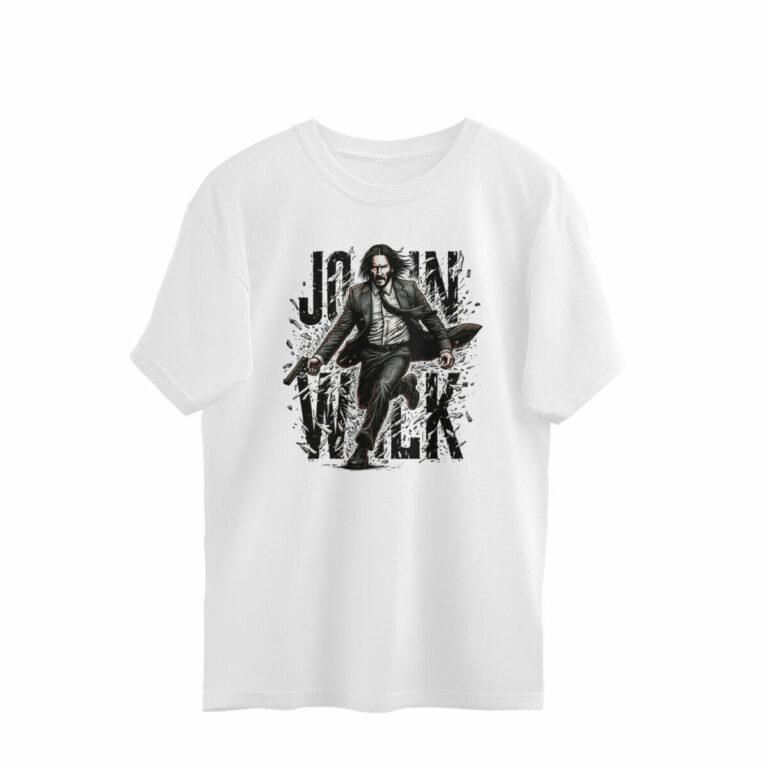 john wick oversized t shirt splatter art
