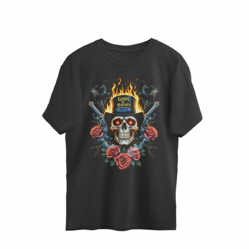 guns n roses oversized t shirt | fire and smoke
