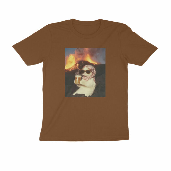 chill cat volcano meme t shirt