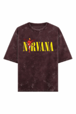 nirvana acid wash oversized t shirt (both sides)