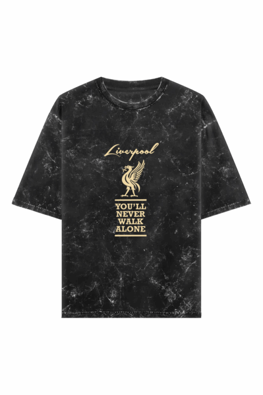 liverpool oversized acid wash t shirt | klop and slot – black