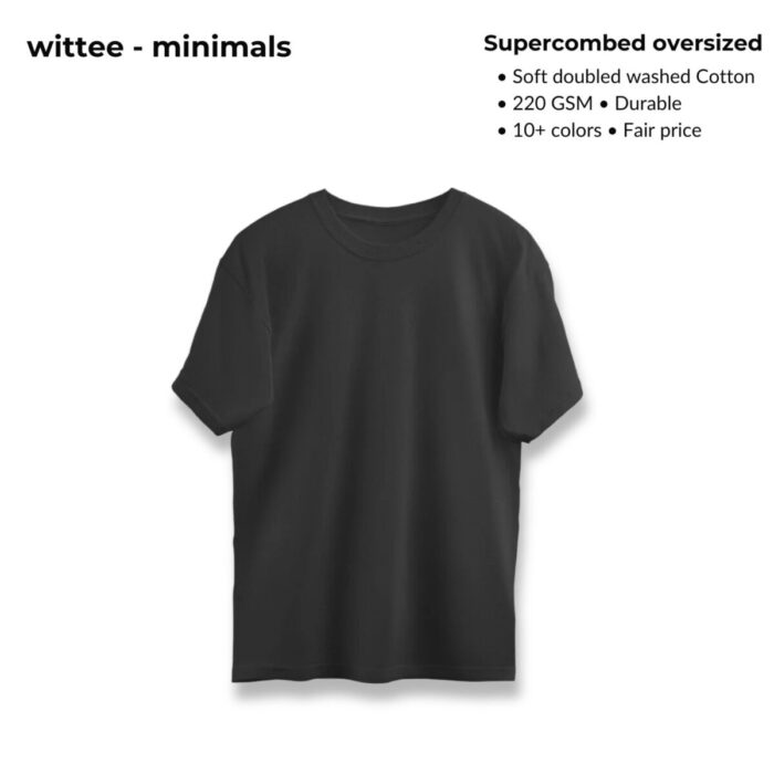 wittee minimal – oversized plain t shirt (11 colors)[ 220 gsm ]