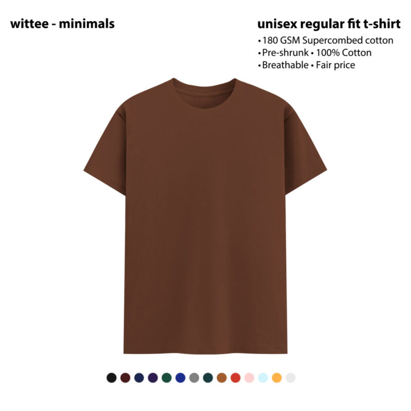 Size XS Copper Super Combed Regular Fit Cotton T-shirt [180 GSM][30+ colors]