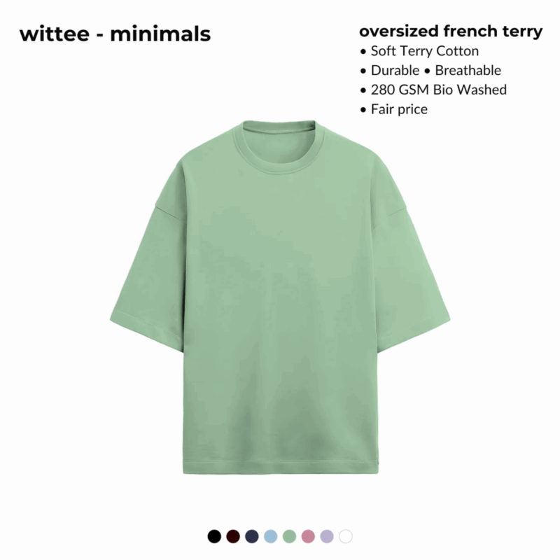 heavyweight terry cotton oversized t shirt [280 gsm] [8 colors]