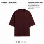 heavyweight terry cotton oversized t shirt [280 gsm] [8 colors]