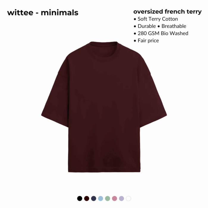 heavyweight terry cotton oversized t shirt [280 gsm] [8 colors]