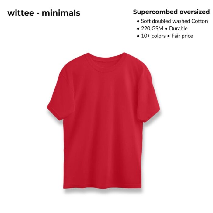 wittee minimal – oversized plain t shirt (11 colors)[ 220 gsm ]