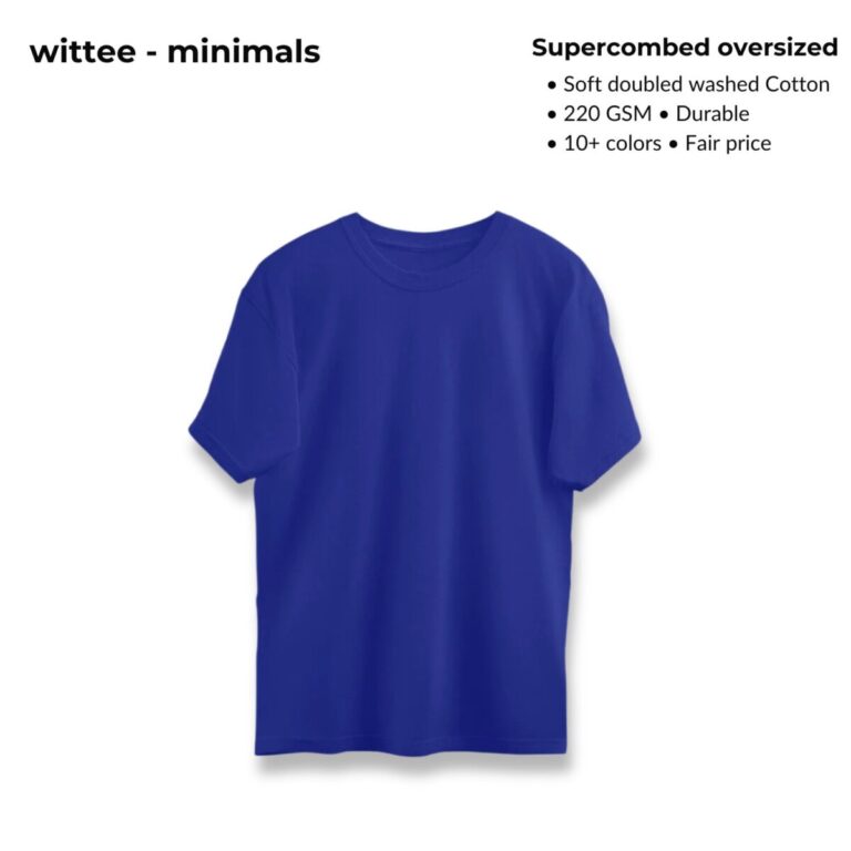wittee minimal – oversized plain t shirt (11 colors)[ 220 gsm ]