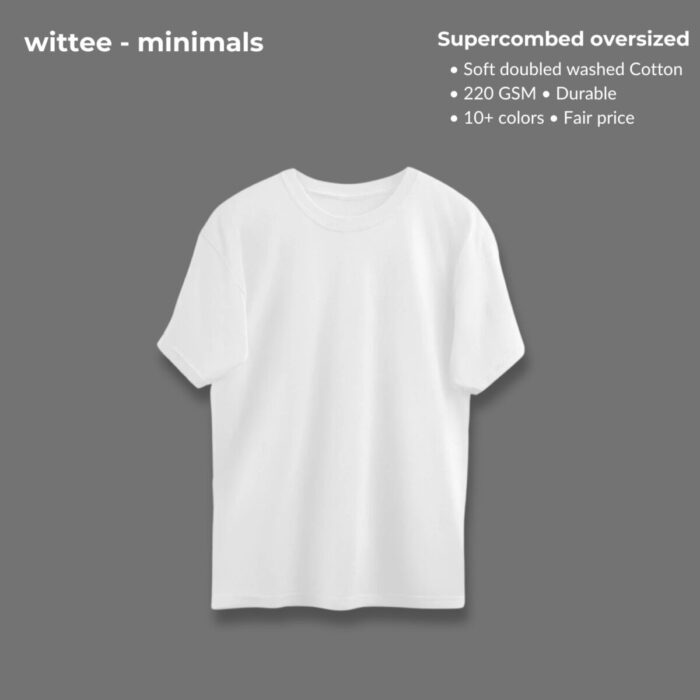 wittee minimal – oversized plain t shirt (11 colors)[ 220 gsm ]