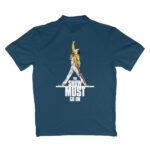 polo t shirt (back print only) show must go on