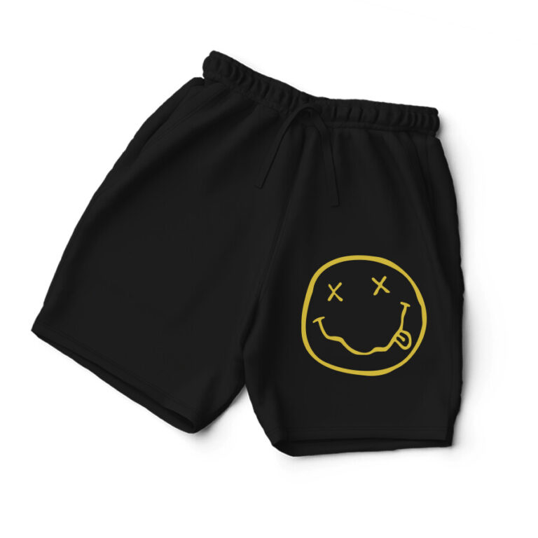 nirvana shorts smiley face