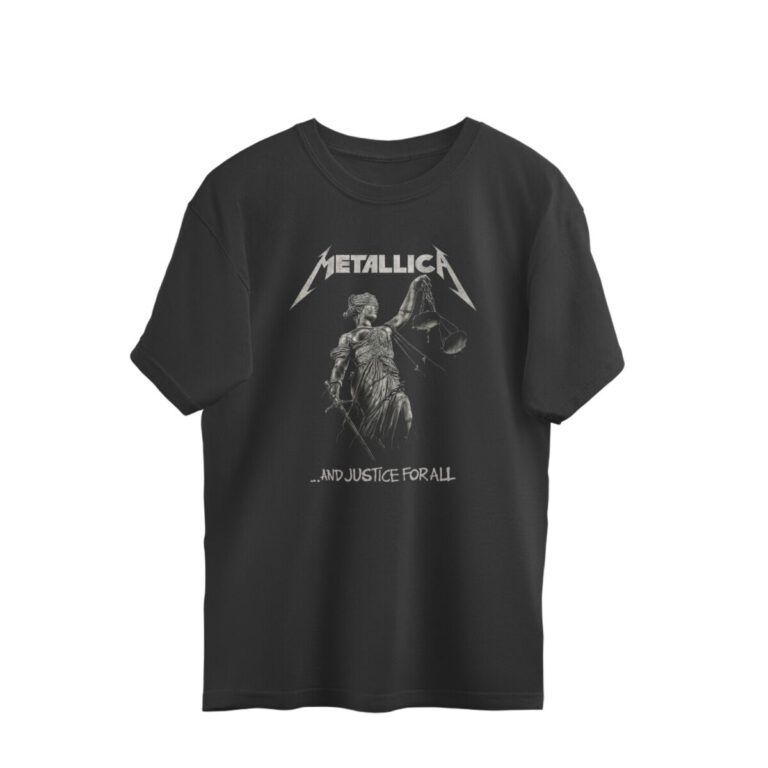 metallica oversized t shirt | and justice grunge art
