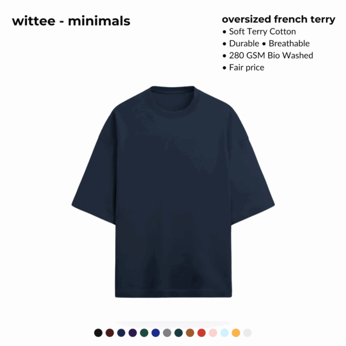 heavyweight terry cotton oversized t shirt [280 gsm] [8 colors]