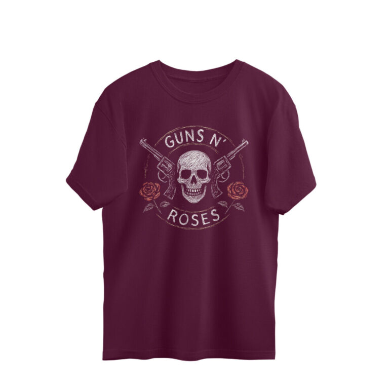 guns n roses oversized t shirt| faded chalk art