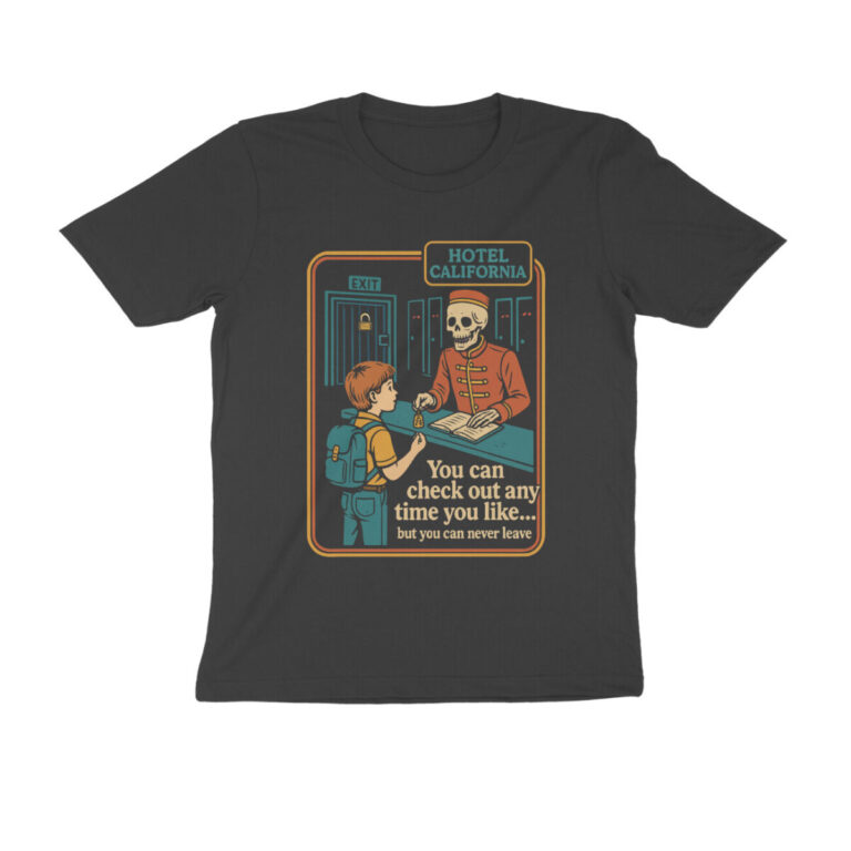 hotel california t shirt retro comic art