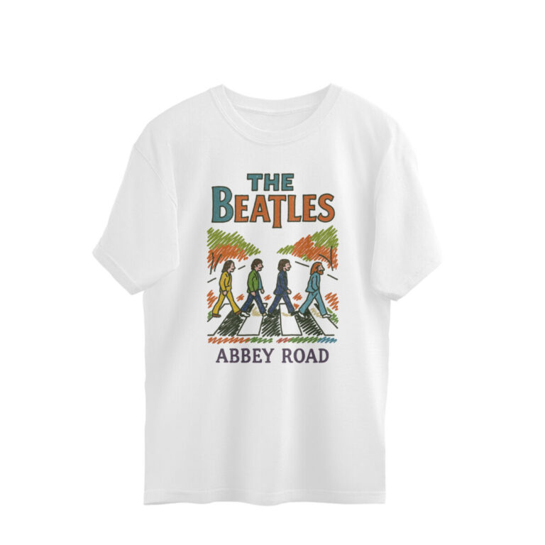 the beatles oversized t shirt abbey road doodle