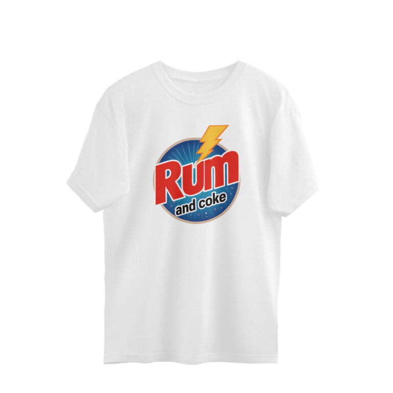 twisted logo oversized t shirt rum coke