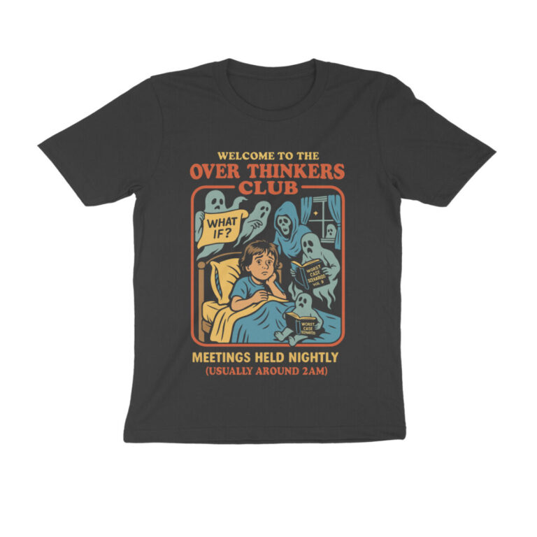 overthinking club t shirt retro comic art