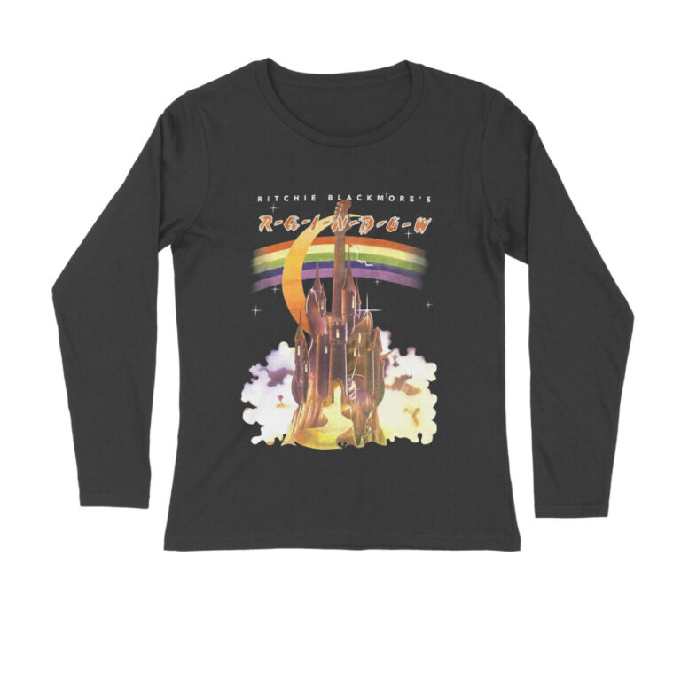 rock band full sleeves t shirt rainbow