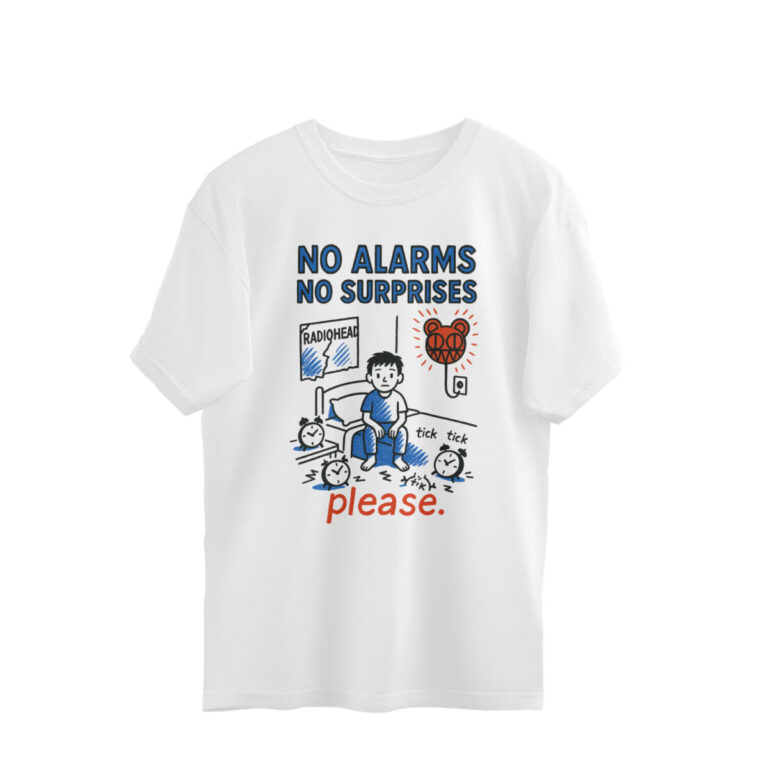 radiohead oversized t shirt doodle art
