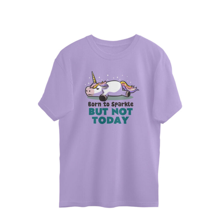 lazy unicorn oversized t shirt born to sparkle