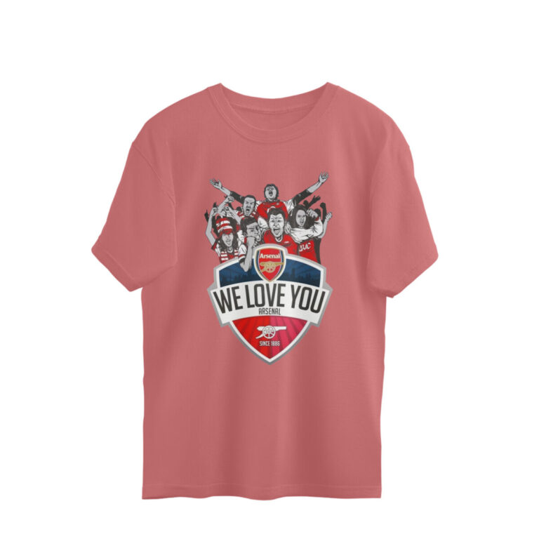 arsenal fan oversized t shirt we love you