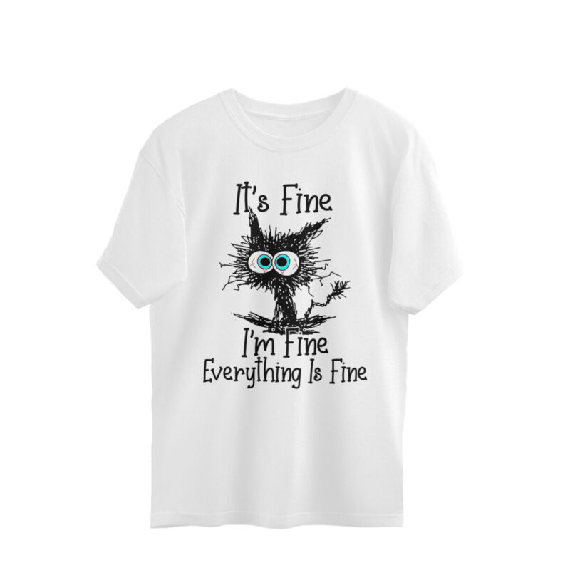 i'm fine oversized t shirt cat
