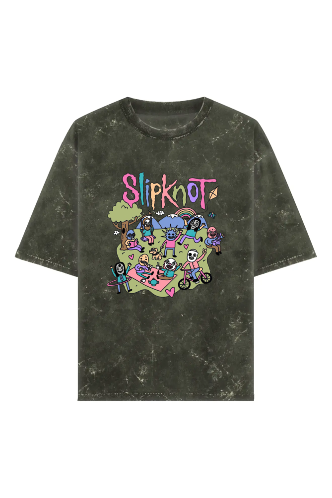 slipknot washed oversized t shirt children in park