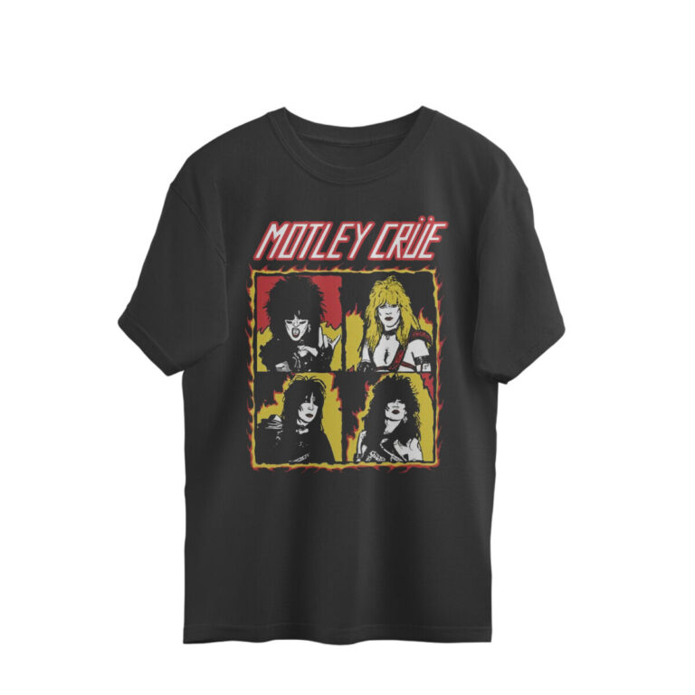 motley crue oversized t shirt vintage band members