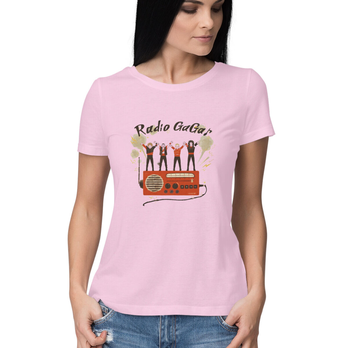 Queen Band Womens T-shirt Radio Gaga